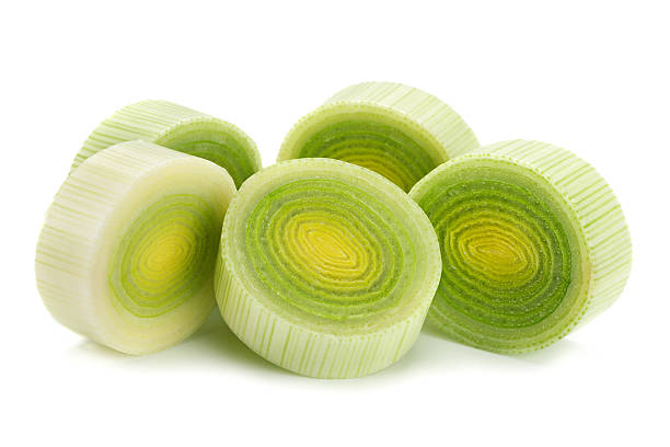 Leek vegetable on white stock photo