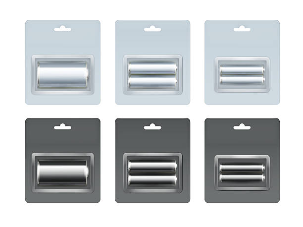 istock Set of Alkaline AA, AAA, C Batteries in Blister 638021566