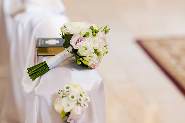 Beautiful flowers of the Bride during wedding - romantic bouquet