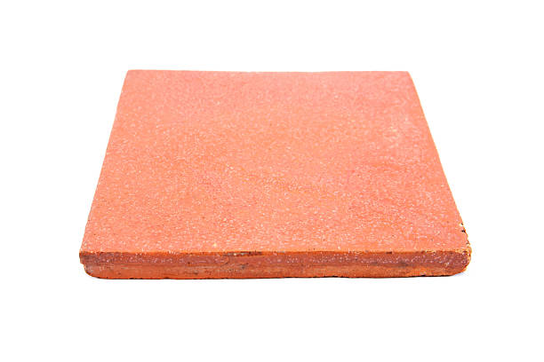 istock The square clay floor tile isolated on white background. 638032392