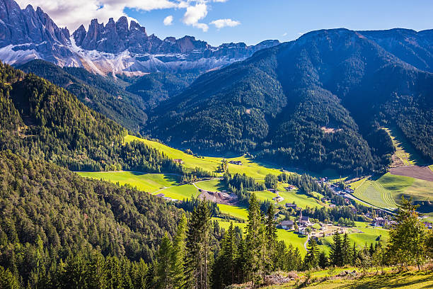 istock The forested mountains in Val de Funes 638034614