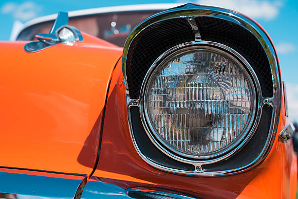 istock The headlights luxury vintage car close-up 638041660