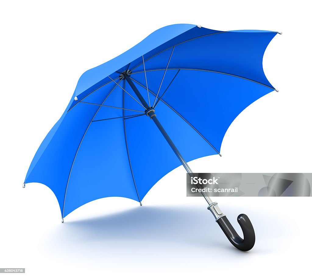 Blauer Regenschirm oder Sonnenschirm - Lizenzfrei Regenschirm Stock-Foto