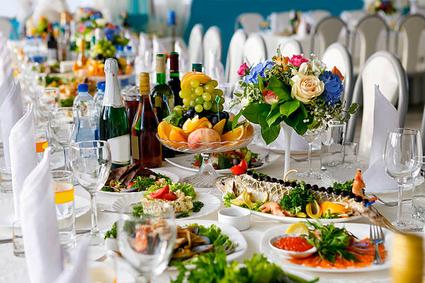istock beautifully served festive table in the great hall 638046086