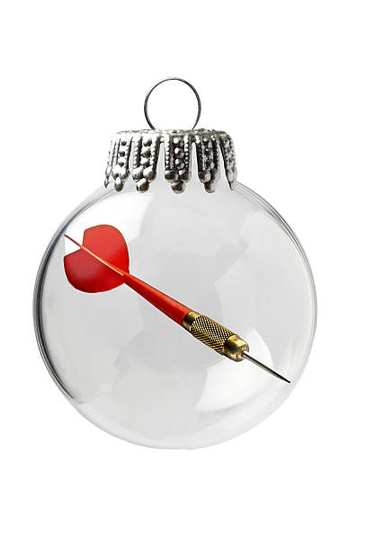 istock Red Dart in a Christmas Ornament 638046240