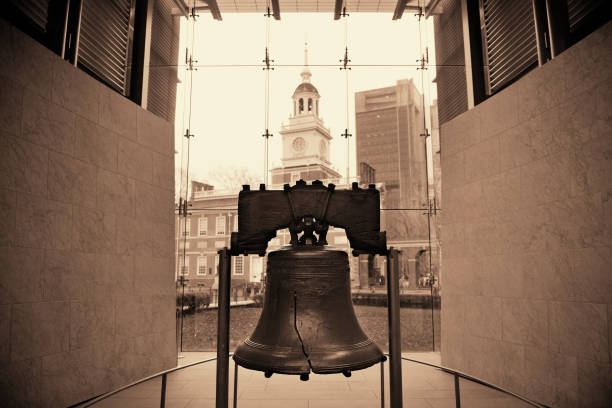 Liberty Bell Liberty Bell and Independence Hall in Philadelphia independence hall stock pictures, royalty-free photos & images