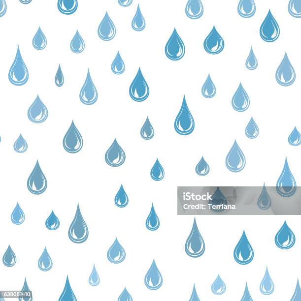 Ilustración de Gotas De Agua Patrón Sin Costuras Fondo De Gota De Lluvia Textura De Lluvia y más Vectores Libres de Derechos de Gota - Líquido