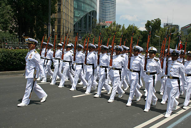 Beijing, China - October 1, 2009: Chinese female soldiers marching of the military parade in the celebrations for the 60th anniversary of the founding of the People\\\\\\'s Republic of China, in central Beijing.