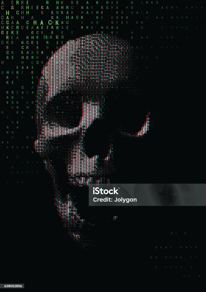 Skull Using Text Skull Illustration From Digital Text Stock Illustration - Download ...