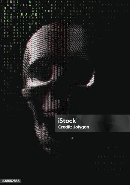 Skull Using Text Skull Illustration From Digital Text Stock Illustration - Download ...