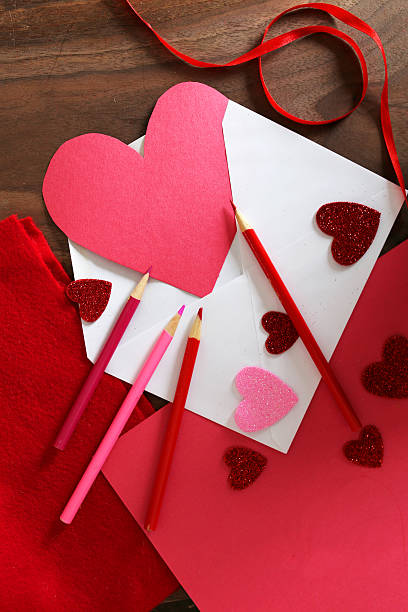 istock Heart Shaped Valentine's Day Card in Envelope on Table 638056966