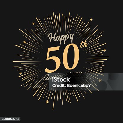 istock Happy 50th Anniversary with fireworks and star 638060234