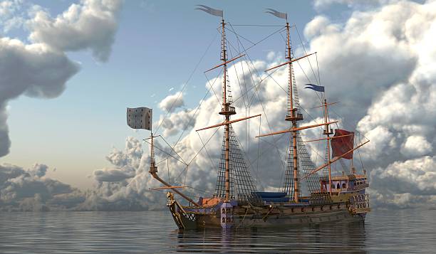 istock Old Sailboat On The Sea 3D Illustration 638060278