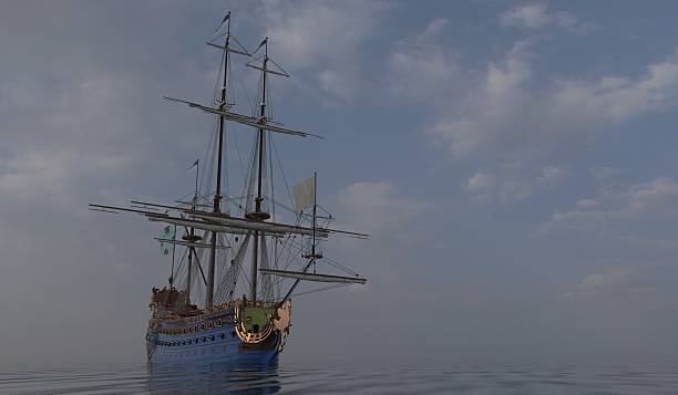 istock Old Sailboat On The Sea 3D Illustration 638060460