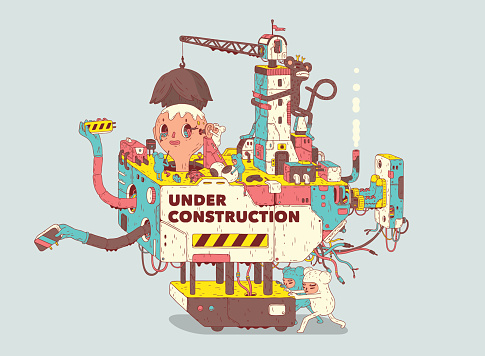 Under Construction illustration. Include editable eps10 vector file, jpg and psd files.