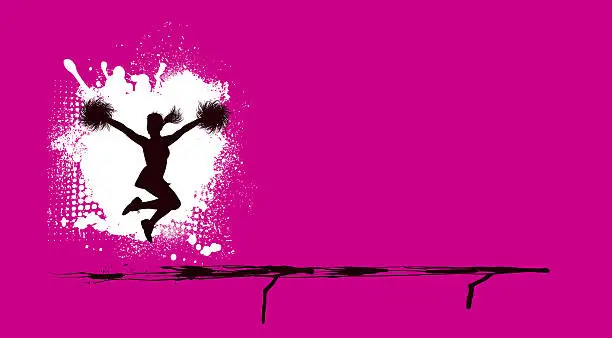 Vector illustration of Cheerleading Grunge Pink Team Sport Background