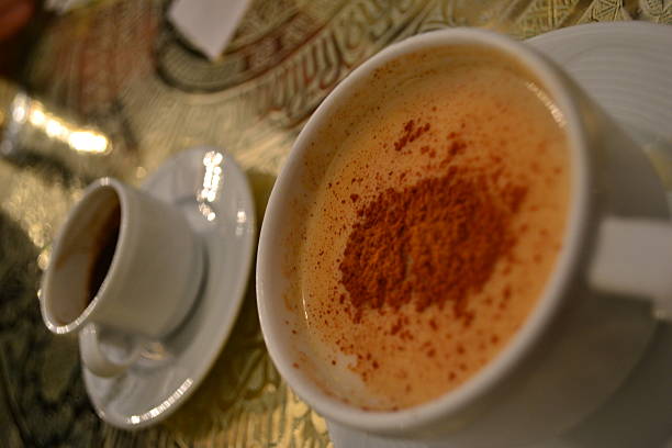 Turkish coffee and Salep stock photo