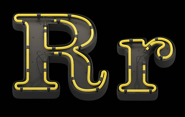 istock Black board font with yellow neon. 638064510