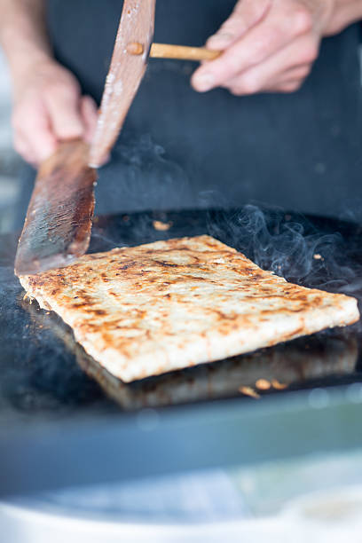 istock Crepe Folded to a Rectangle with Wooden Tools 638067594