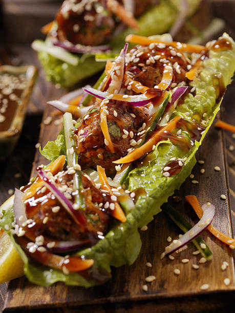 istock Asian inspired Meatball Lettuce Wrap 638069142