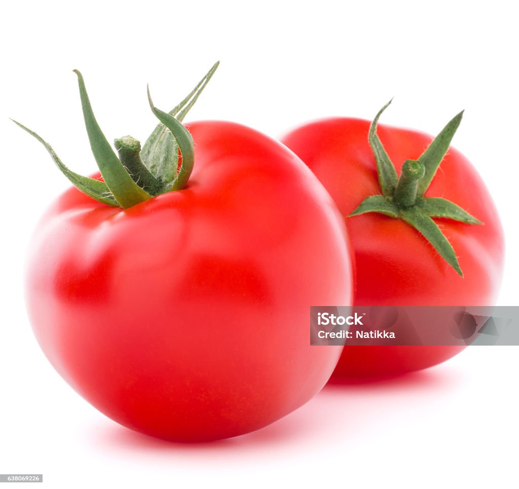 Rosso pomodoro vegetale isolato su sfondo bianco Sagoma - Foto stock royalty-free di Bianco