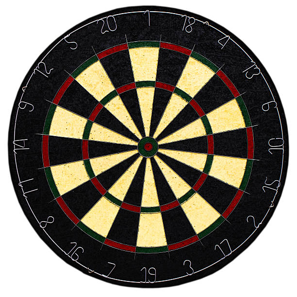 istock Classic Darts Board with Twenty Black White Sector 638069956