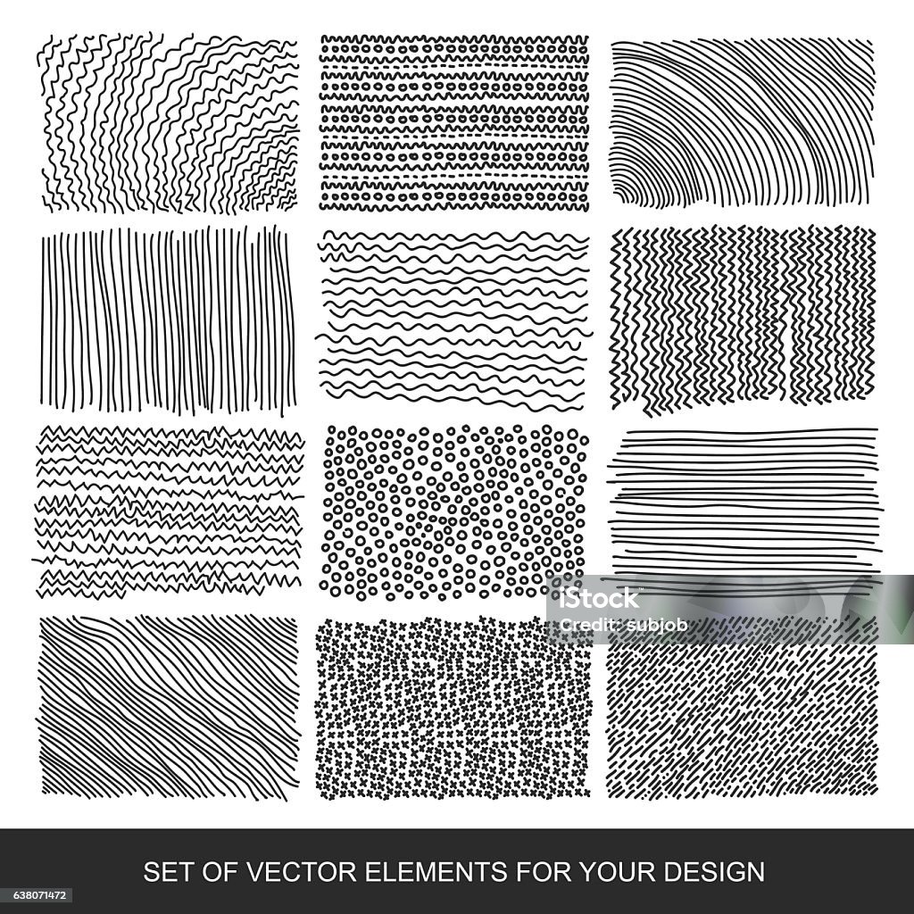 Collection of textures, brushes, graphics, design element. Hand-drawn. Modernistic Collection of textures, brushes, graphics, design element. Hand-drawn. Abstract background. Modernistic Art. Pattern stock vector
