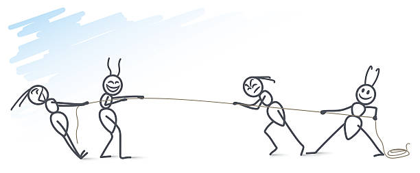 ロープを引っ張るアリ - teamwork ant cooperation challenge点のイラスト素材／クリップアート素材／マンガ素材／アイコン素材