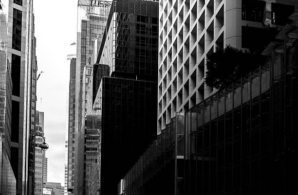 istock Office buildings stretch up to the sky with B&W color 638080554