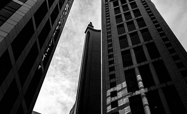 istock Office buildings stretch up to the sky with B&W color 638080700