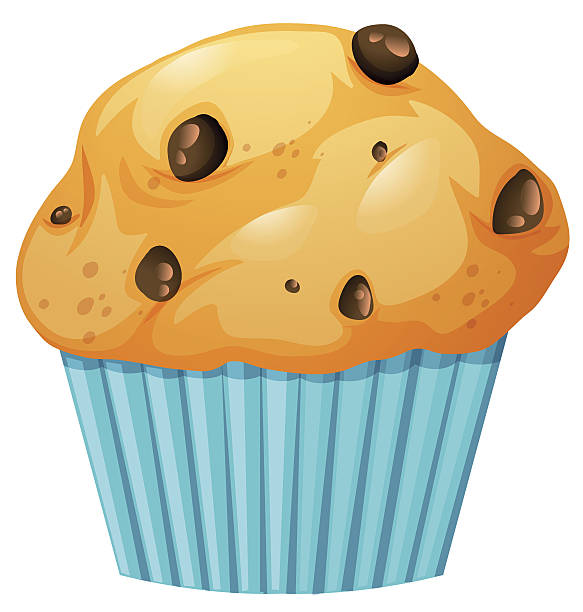muffin in blau tasse - muffin stock-grafiken, -clipart, -cartoons und -symbole