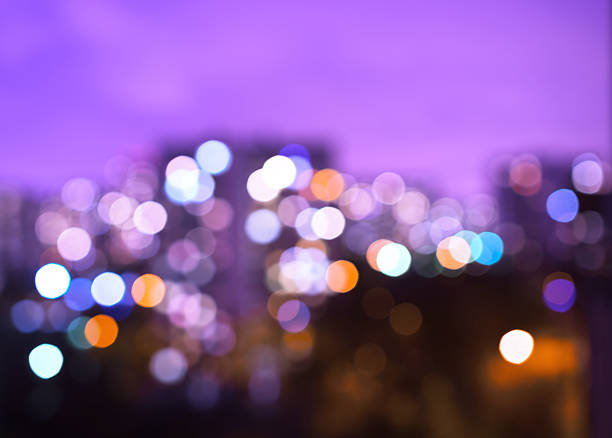 istock Horizontal pink night city bokeh background 638087378