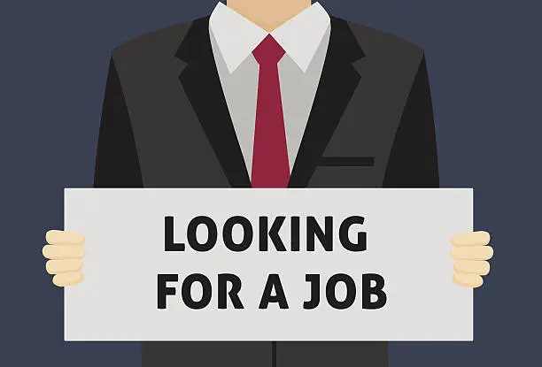 Vector illustration of Looking For A Job