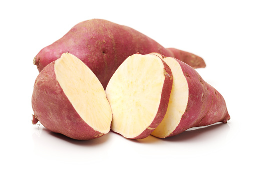 sweet potato on the white background