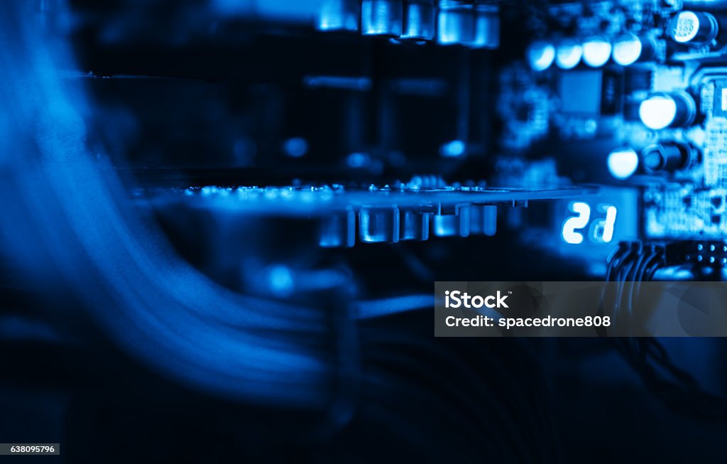 Internal Computer Backround Inside Computer Blue Vibrant Bokeh Background Backdrop Stock Photo ...