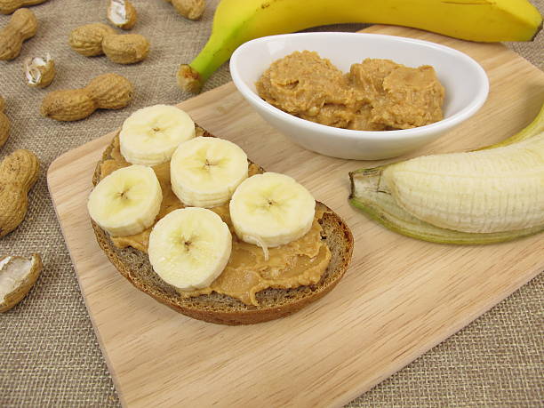 istock Bread with banana and peanut butter 638098546