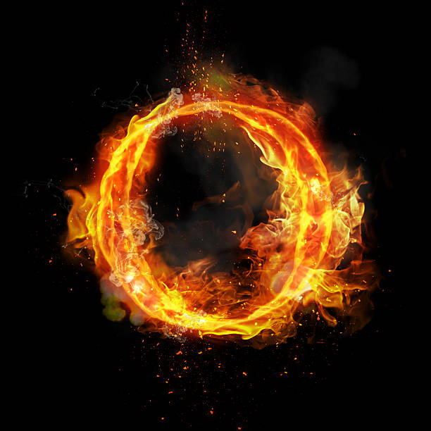 Fire letter O of burning flame light Fire letter O of burning flame. Flaming burn font or bonfire alphabet text with sizzling smoke and fiery or blazing shining heat effect. Incandescent hot red fire glow on black background flaming o symbol stock pictures, royalty-free photos & images