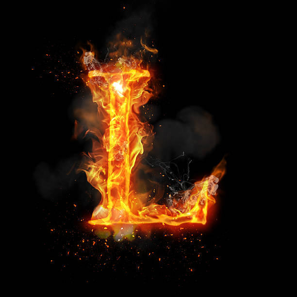 istock Fire letter L of burning flame light 638099120