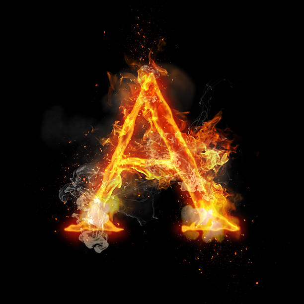 istock Fire letter A of burning flame light 638099300