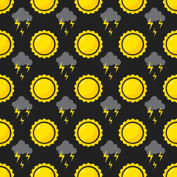 Vector illustration of Seamless pattern weather vector.