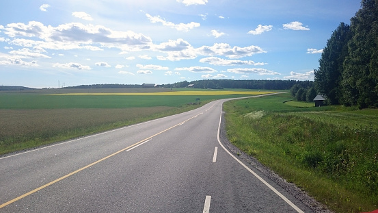 Road in countryside. Finland.