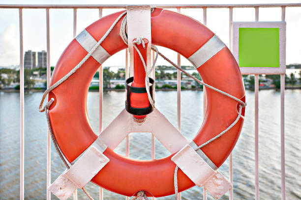 istock Safety tube with torch  on white fence 638106850