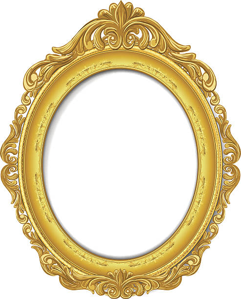 gold picture frame blank vintage  gold picture frame mirror object borders stock illustrations