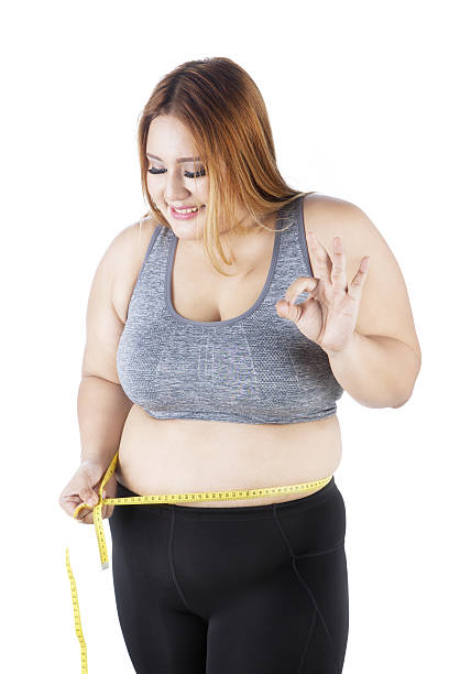 istock Fat woman doing measurement 638112260