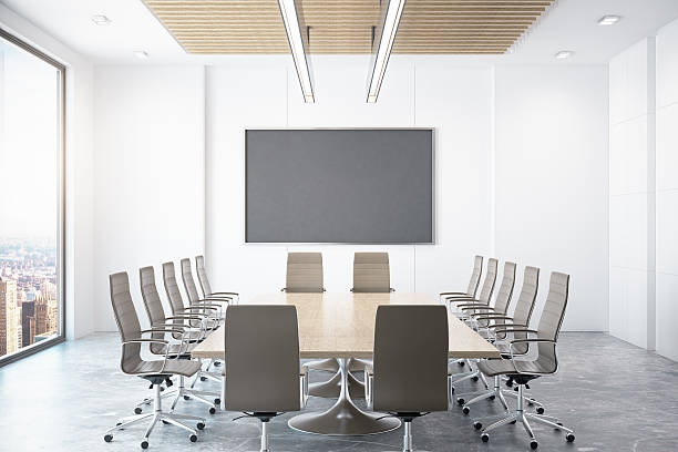 istock Contemporary conference room with city view 638116344