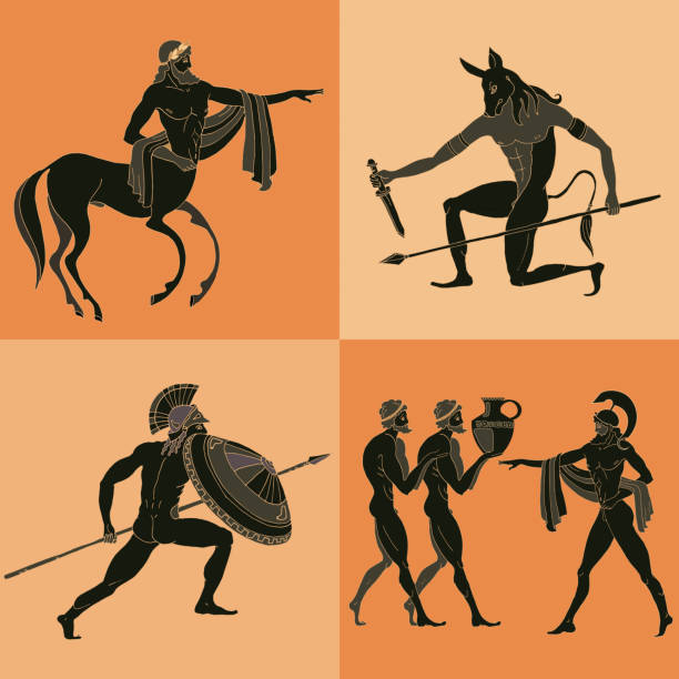 Ancient Greek mythology set. vector art illustration