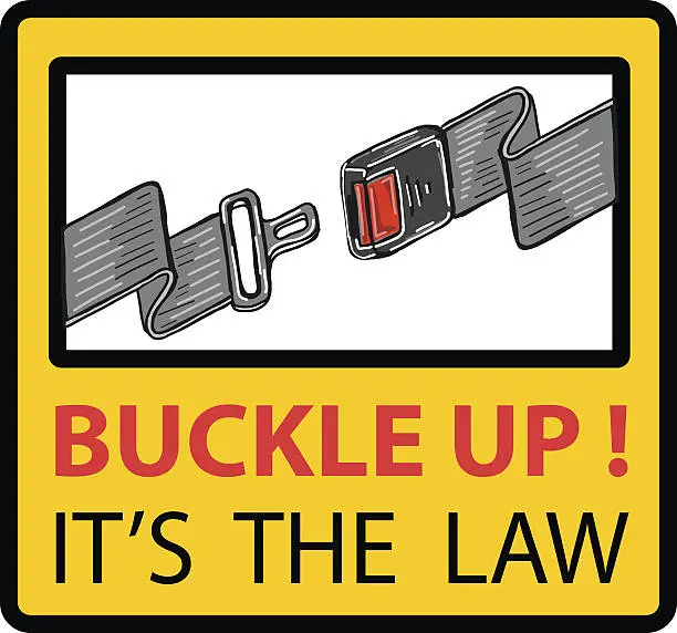 Vector illustration of Buckle up seat belt sign vector illustration clip-art