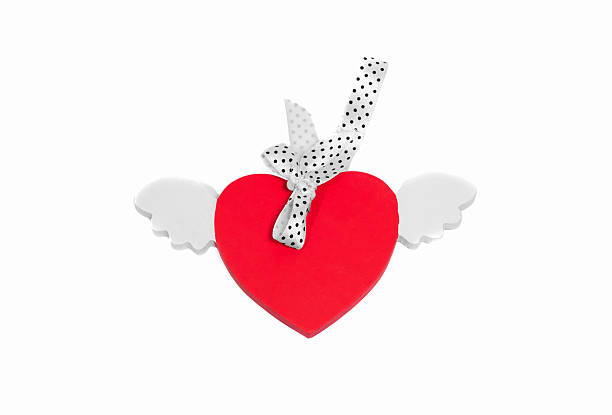 istock Red wooden heart on white background 638119534