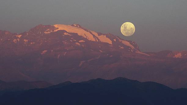 istock Full Moon rising at Mount Andes in Santiago Chile 638121108