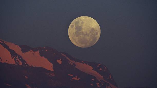 istock Full Moon rising at Mount Andes in Santiago Chile 638123200